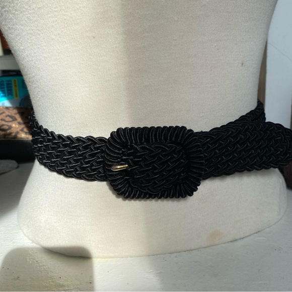 Black Nylon Woven Braided Belt. Size S to M. - Picture 7 of 9